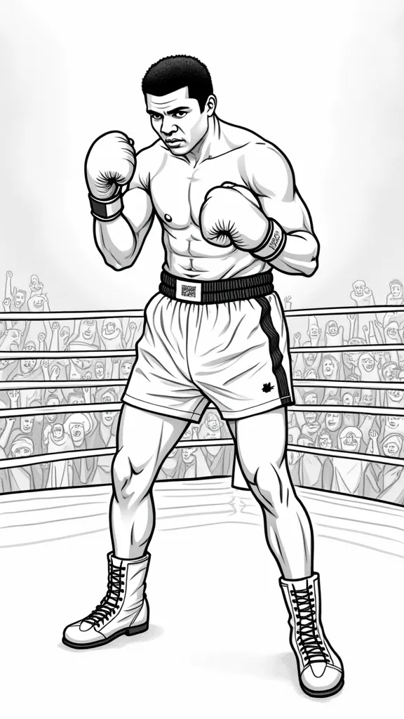 Página para colorear de Muhammad Ali